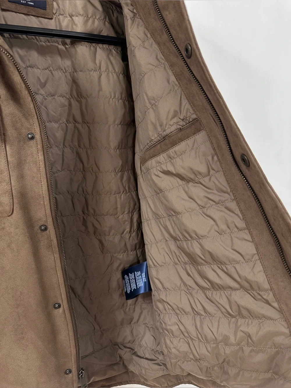 NWT Dockers Men’s S Brown Faux Suede Shirt Jacket Insulated Lined $160
